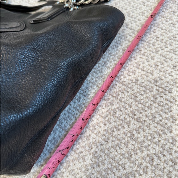 Elegant Coach Colette Black Leather Tote Bag - Picture 4 of 9
